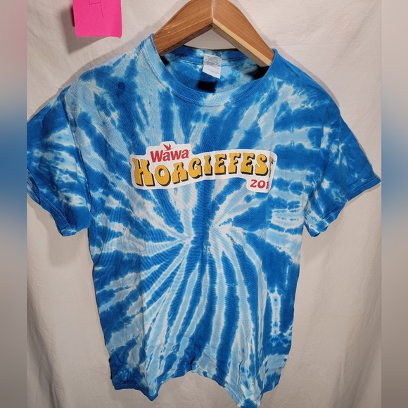 WAWA Hoagiefest 2014 Blue & White Tie-Dye Small Unisex Hoagie For Life T-Shirt! - Picture 7 of 11